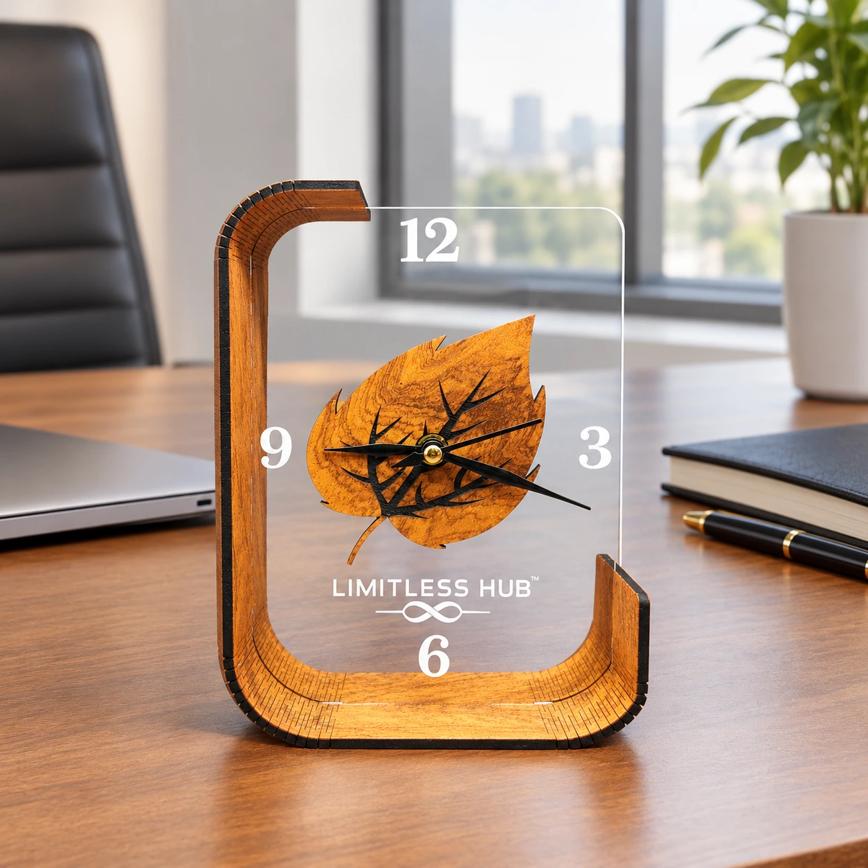Wooden Leaf Premium Table Clock - Image 5
