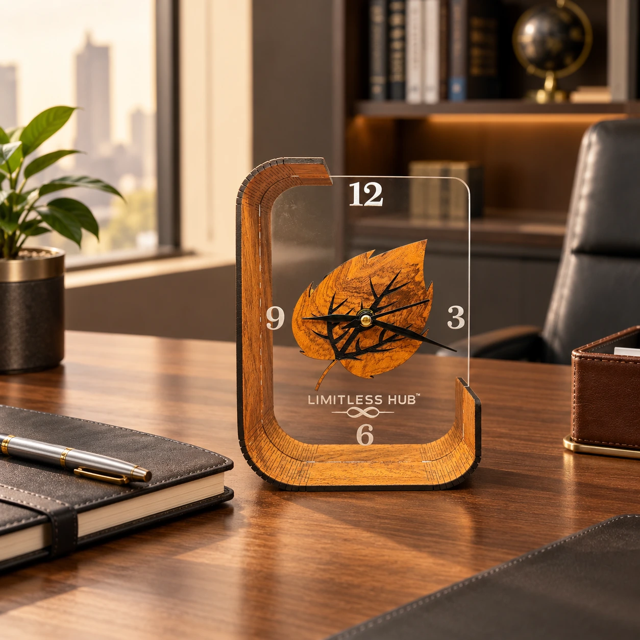 Wooden Leaf Premium Table Clock - Image 6