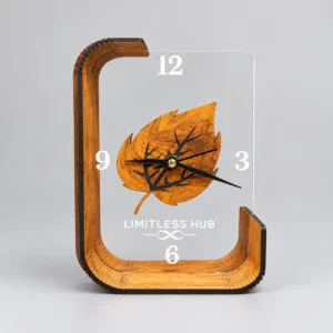 Wooden Leaf Premium Table Clock
