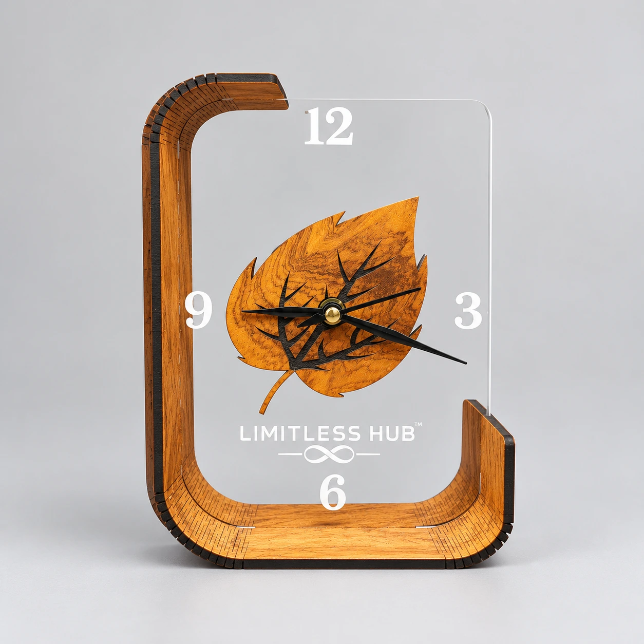Wooden Leaf Premium Table Clock