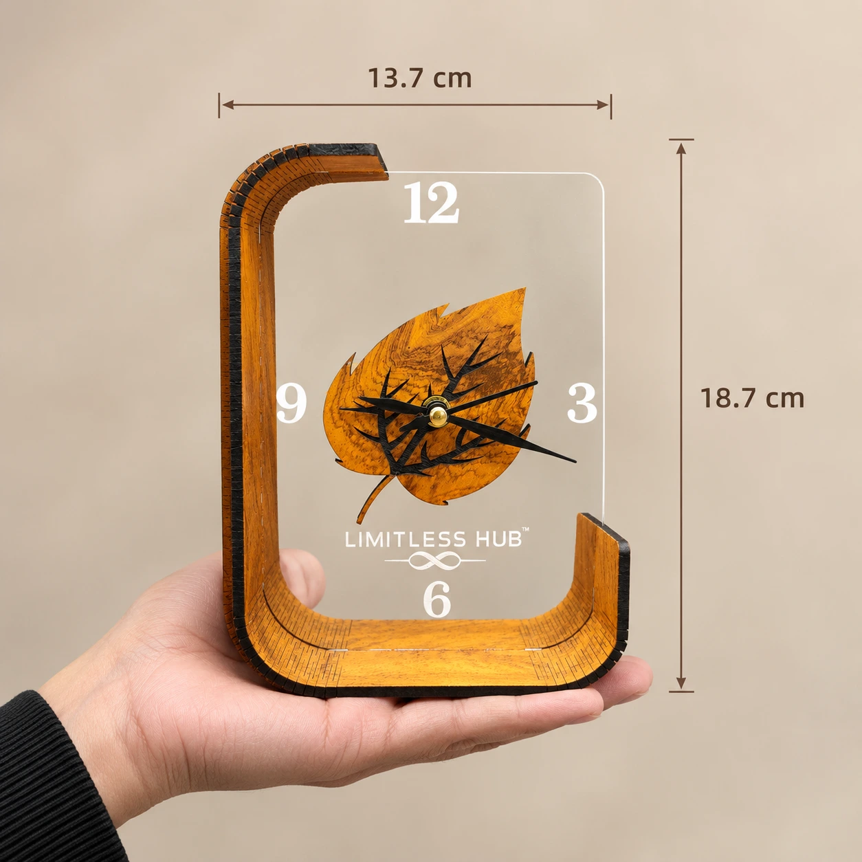 Wooden Leaf Premium Table Clock - Image 7